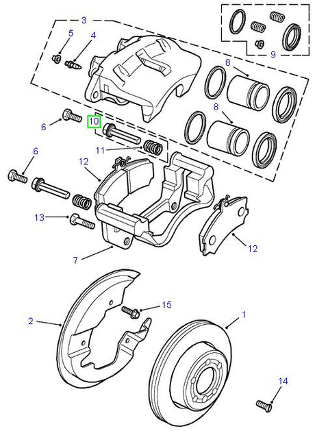 Caliper Guide Pin Kit Front brakes