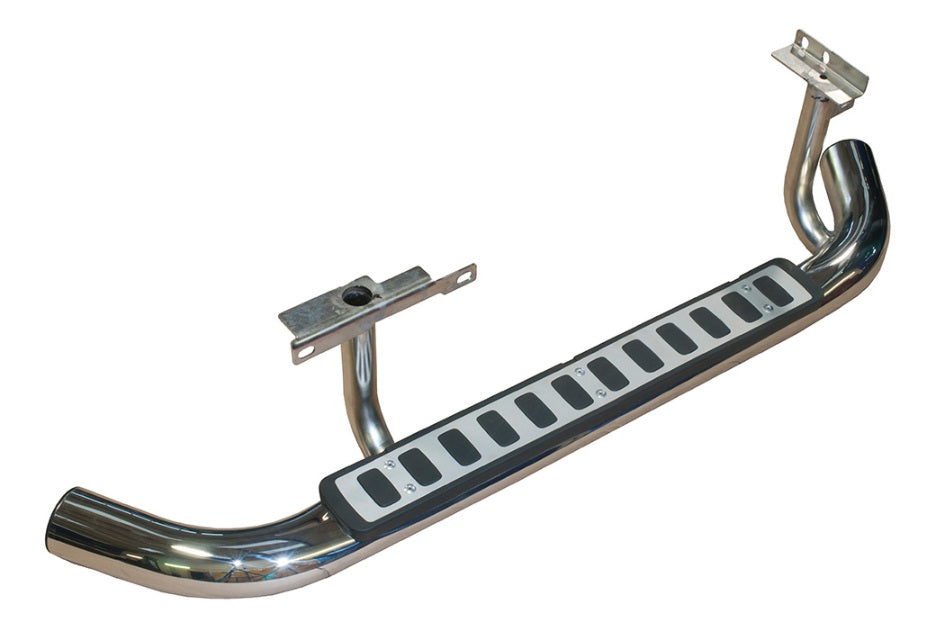 Side Steps - Stainless Steel with Silver Tread Plate -  Fire & Ice Style - Only Suitable for Defender 110 vehicles