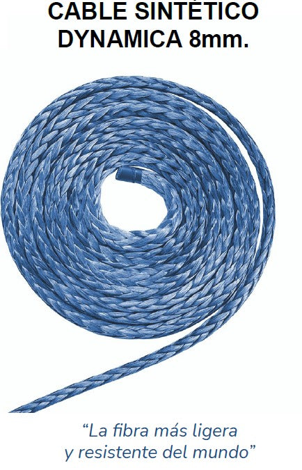 Synthetic Rope With Hook DYNEEMA 8 mm x 30 mts - Warn