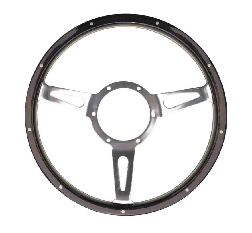 14 Inch Classic Woodrim Steering Wheel - MOUNTNEY