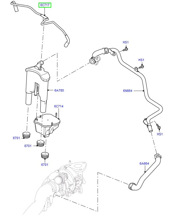 Oil Separator Top Hose - GENUINE LAND ROVER