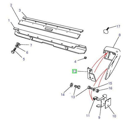 Bumper bracket mounting lh