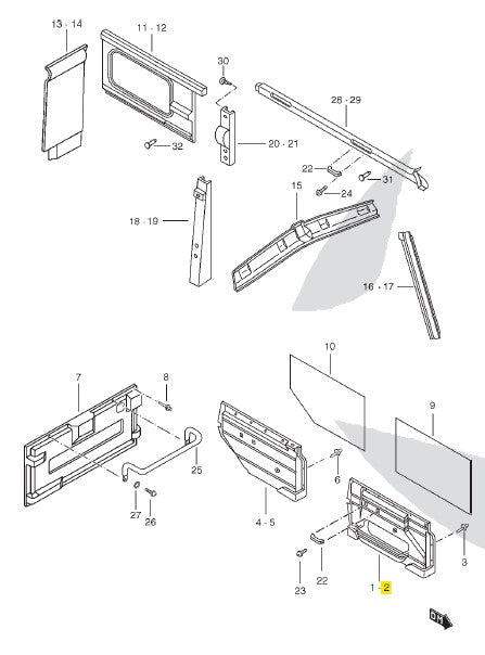 Upholstered Front Left Door.
