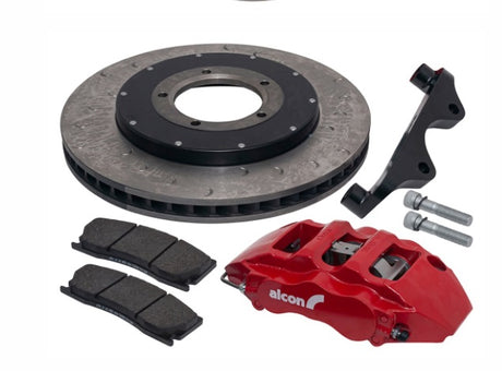 Alcon 6 Piston Front Disc Caliper Kit - Defender 18" Wheels - Red