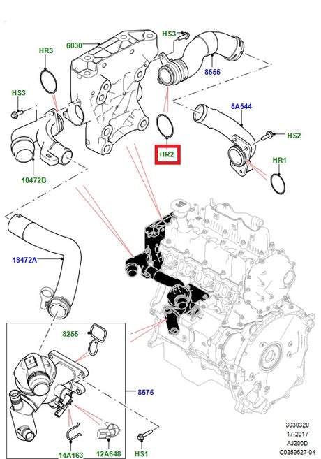O-Ring - Thermostat By-pass Tube - GENUINE LAND ROVER
