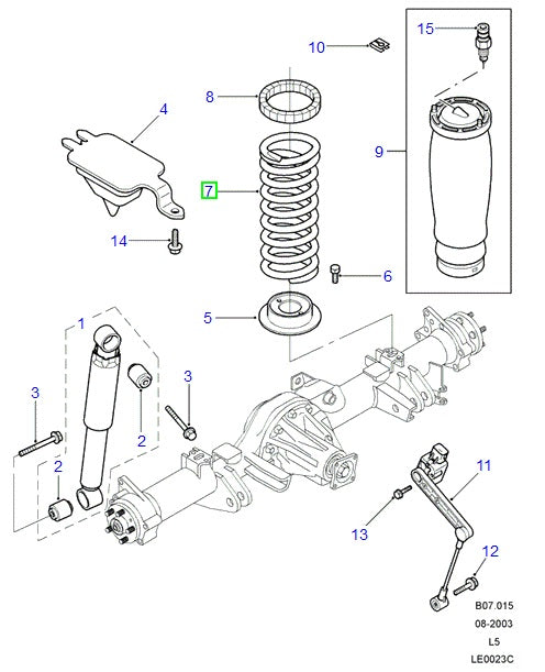 Rear Spring-Coil Brown / Orange