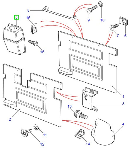 Cover assy - rear wiper motor