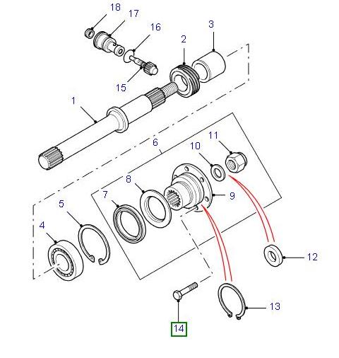 Screw 3/8 X 37 mm - Flange to Transmission Shaft