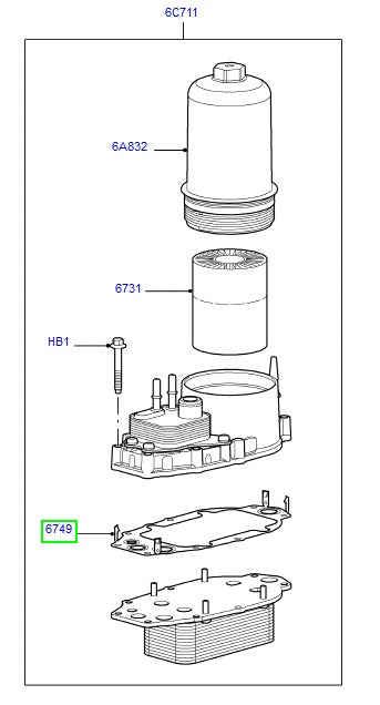 Gasket Oil Cooler TDV6 - GENUINE LAND ROVER