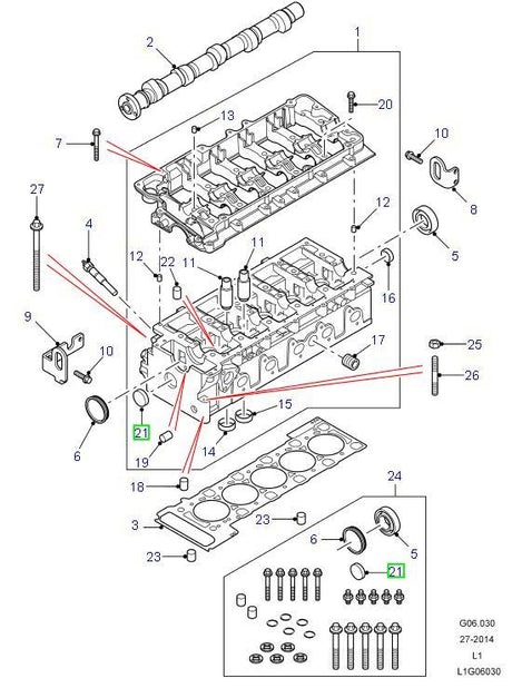 CORE PLUG FITTED INTO TD5 CYLINDER HEAD 46mm