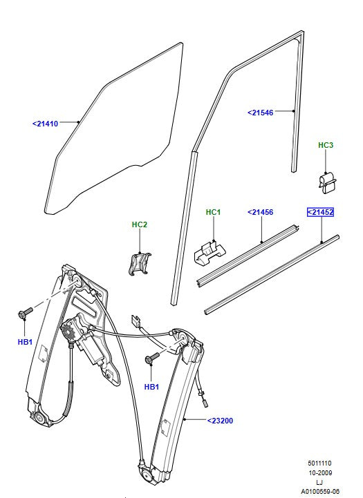 Door Window Seal - Right Exterior - GENUINE LAND ROVER
