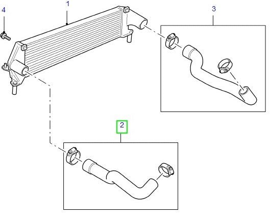 HOSE -INTERCOOLER - DEF07> - Td4 2.4 DIESEL