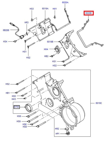 Timing Cover Gasket - Cylinders 5-8