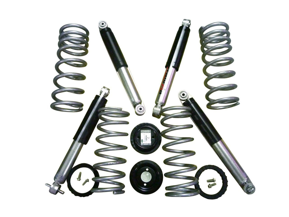 Air to coil conversion kit 2" lift inc front & rear medium load springs & std travel All Terrain shocks