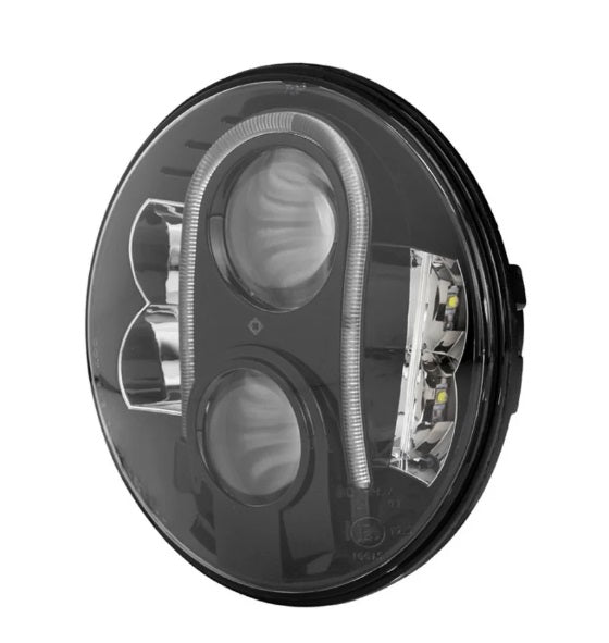 LHD Black Headlamp Kit suitable for Defender & Range Rover Classic vehicles (Pair of Lamps)