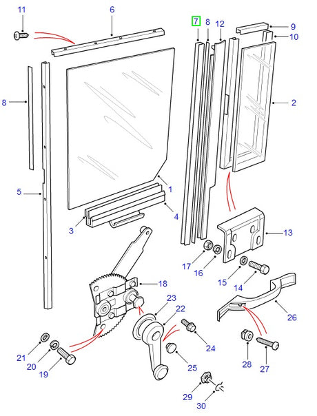 Channel Rear Door Glass Vert