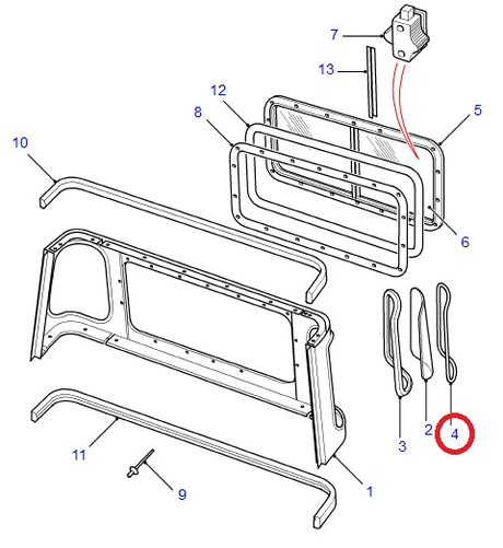 Cabin Window Filler Seal Side Rear Corner - ALLMAKES