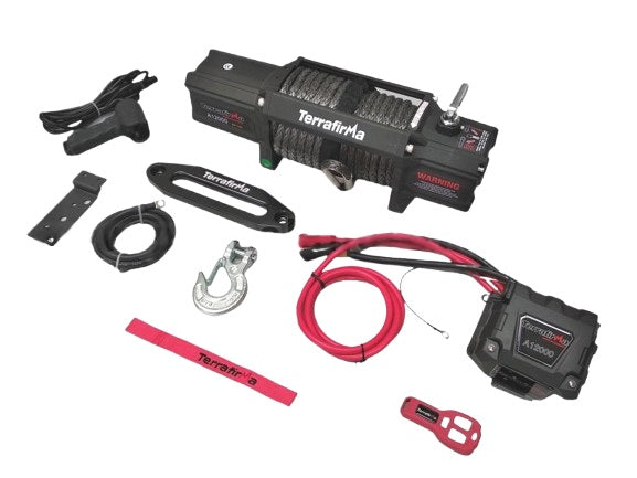 TERRAFIRMA A12000 WINCH synthetic rope wireless & cable remote control