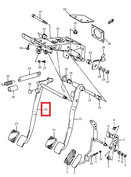 Clutch Pedal Santana 300 Diesel