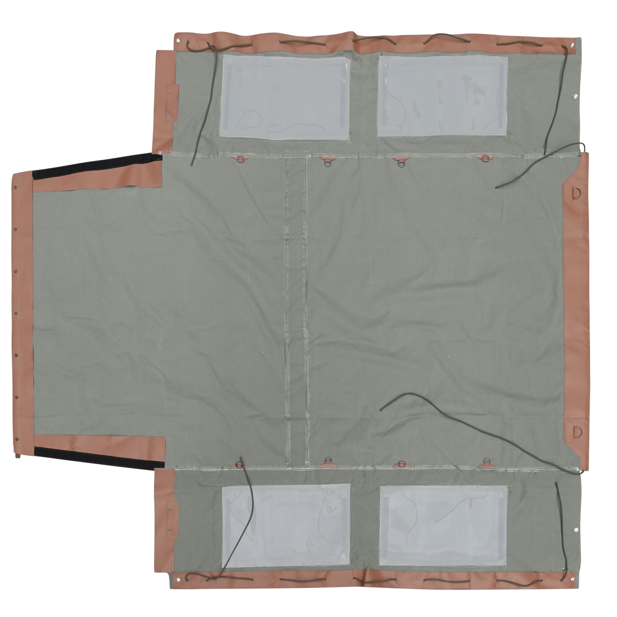 Hood With Side Windows and Blinds 109" / 110" - Grey-Green