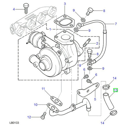 Oil Drain Hose - Turbo - ORIGINAL LAND ROVER