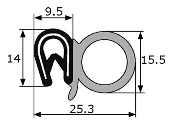 Door Contour Seal - 1 meter - AG PARTS