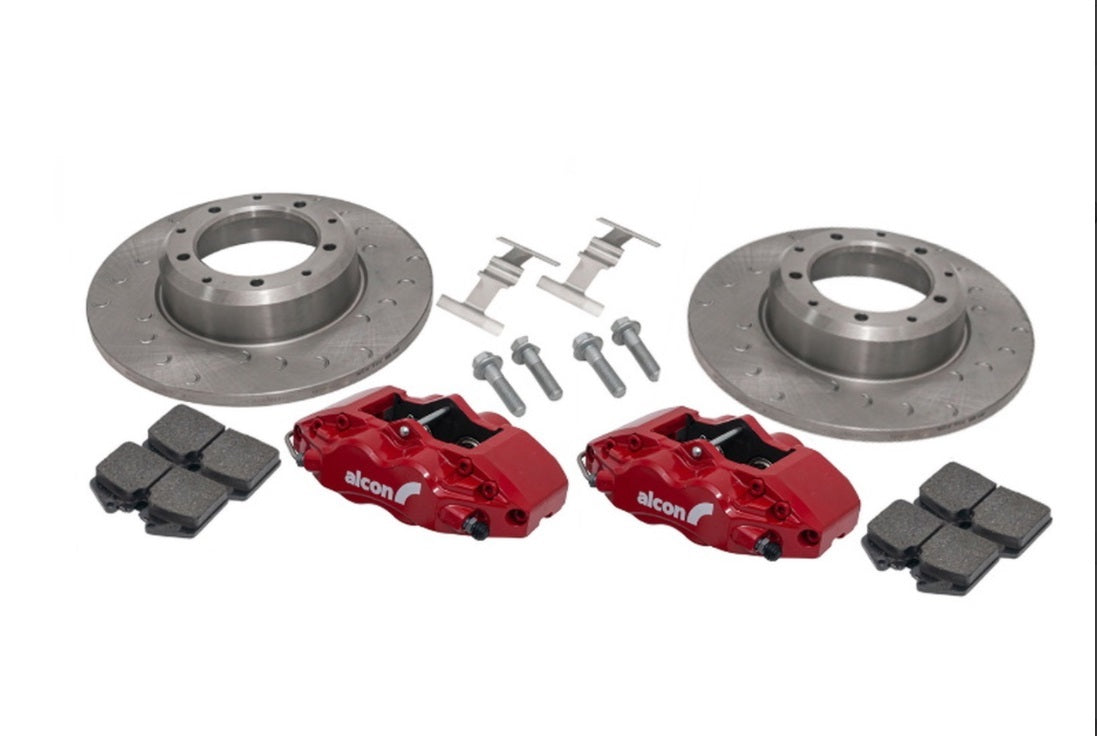 Alcon 6 Piston Rear Disc Caliper Kit - Defender 18" And 16" Wheels - Red