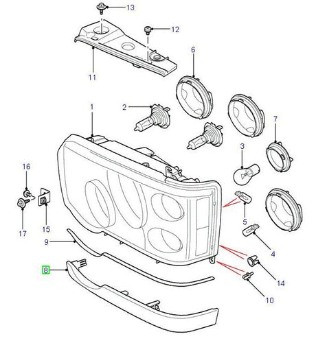 Headlamp Finisher Primed LH