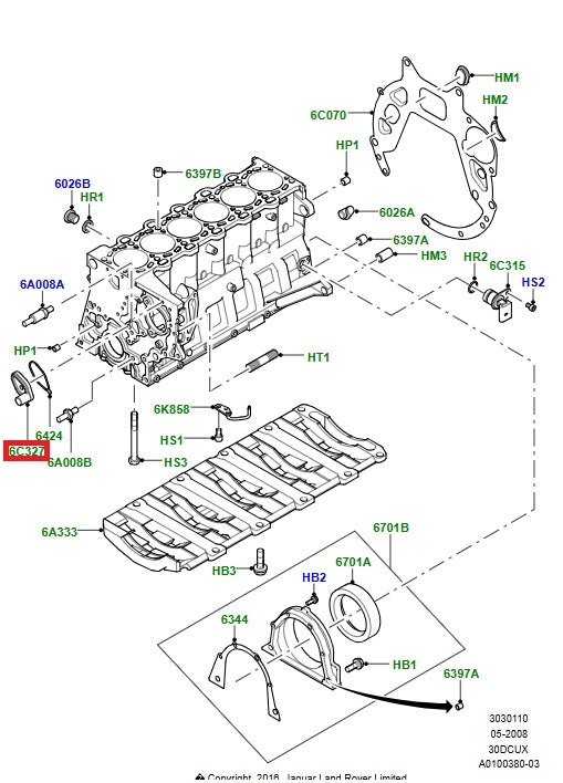 Oil Pipe - Block - GENUINE LAND ROVER