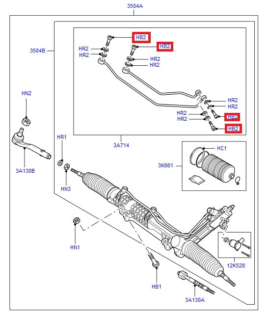 Hollow Bolt - For Steering Rack Union Tubes - GENUINE LAND ROVER
