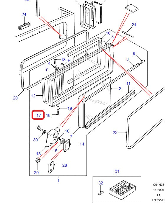 Side Window Closing Fastening Screw