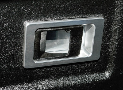 Defender door lever surround pair silver
