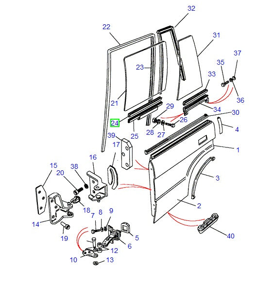 Channel - rear door glass