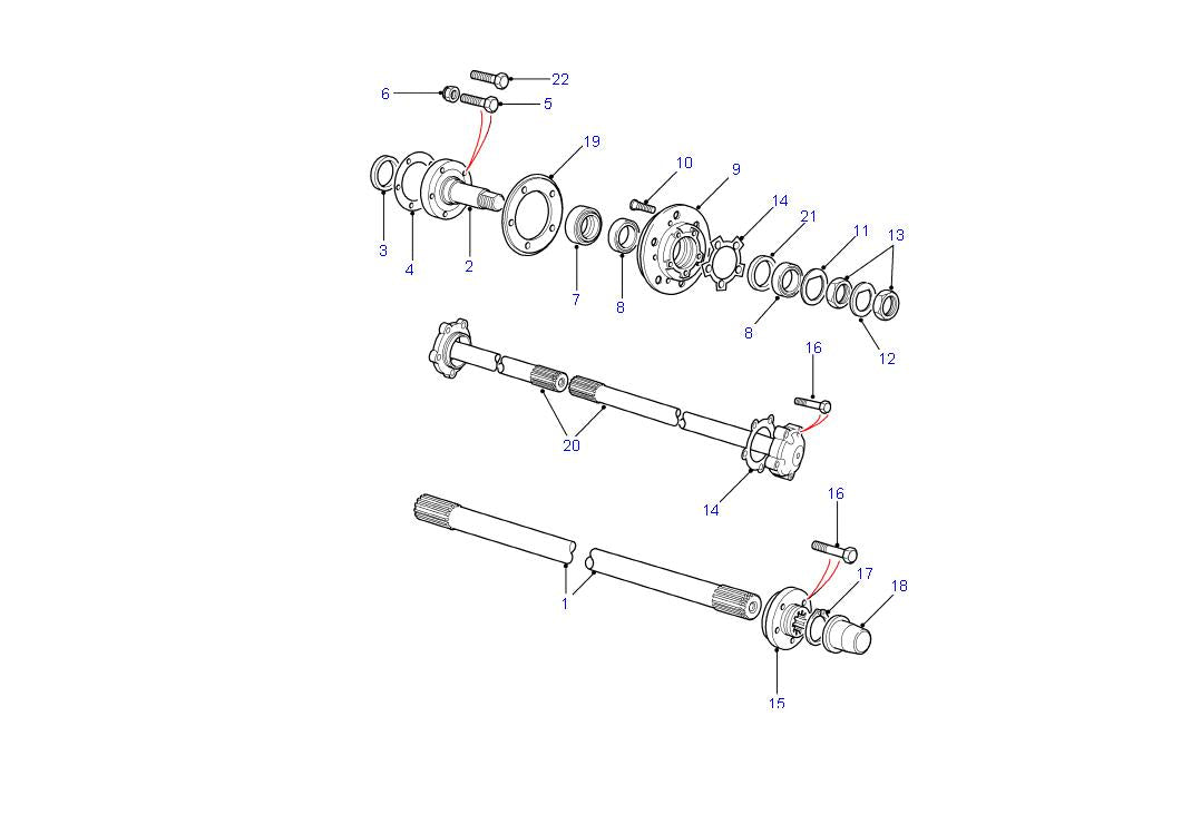 Shaft rear axle rh