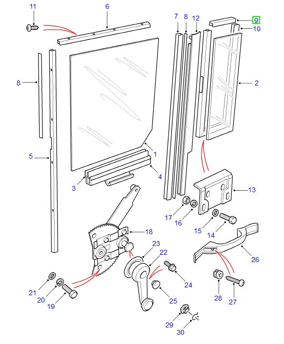Channel - door glass