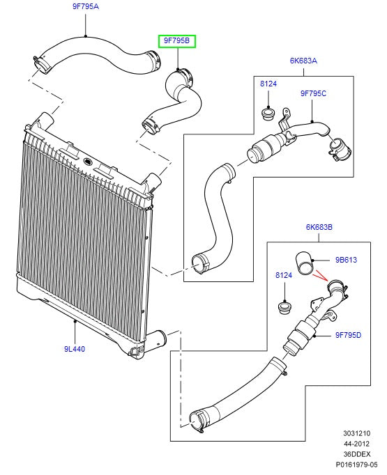 Hose Intercooler - Upper Left