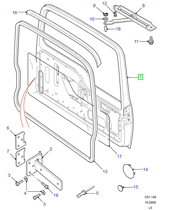 Door - luggage compa - GENUINE LAND ROVER