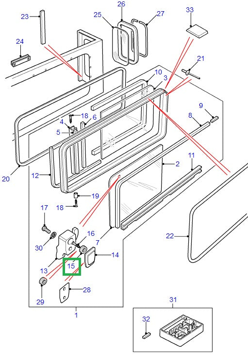 Sliding Side Window Closing Button