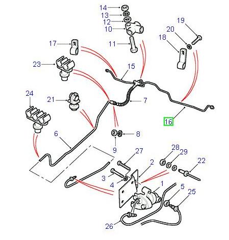 Brake Pipe - LH - No Vented Brake Discs - EUROSPARE