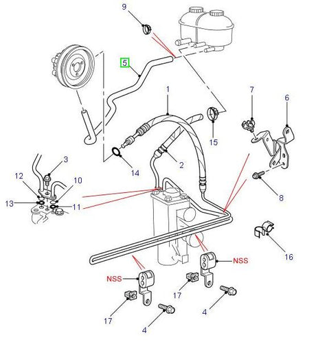 Hose Power Steering - Deposit to Pump