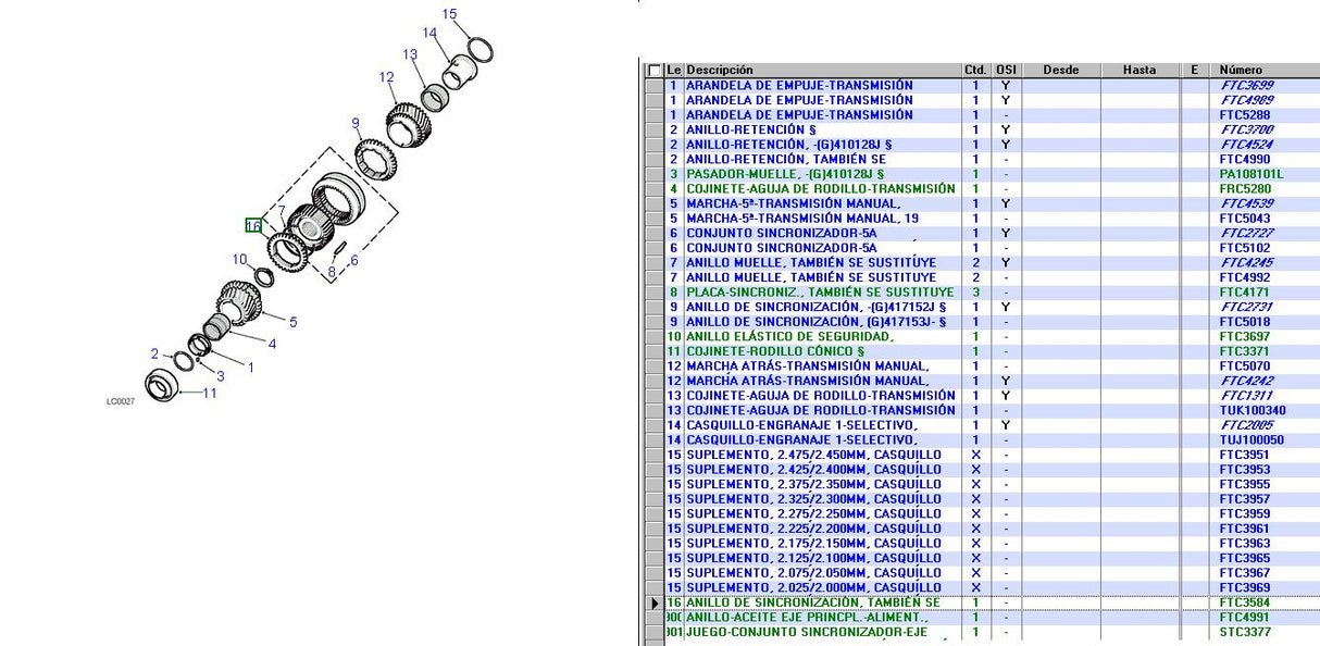 Baulk ring mainshaft