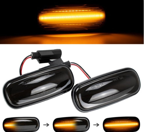 Pair of 2 Dynamic Amber Led Side Indicators - Transparent Crystal