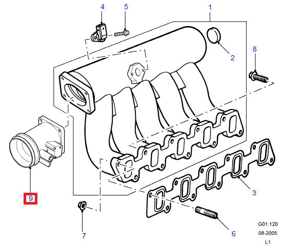 Adapter - Intake Manifold - GENUINE LAND ROVER