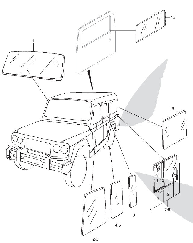 Left Rear Window Glass - SANTANA