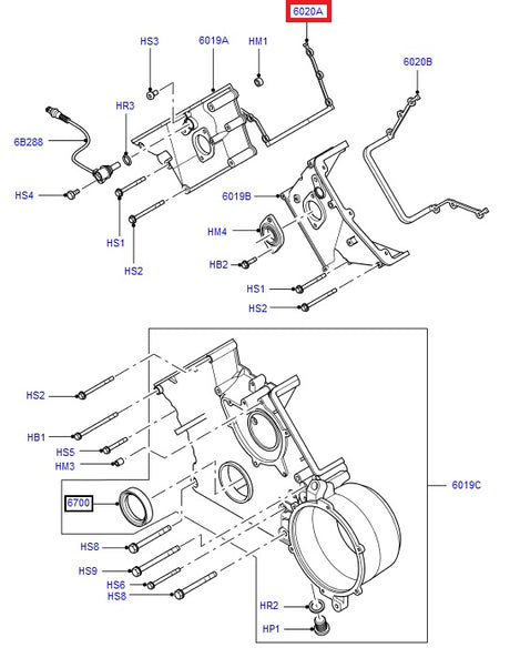 Timing Cover Gasket - Cylinders 1-4