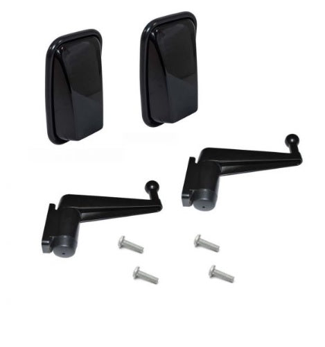 Gloss Black Rearview Mirror Kit with Arms and Screws