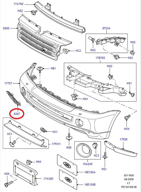 Front Right Grille - GENUINE LAND ROVER