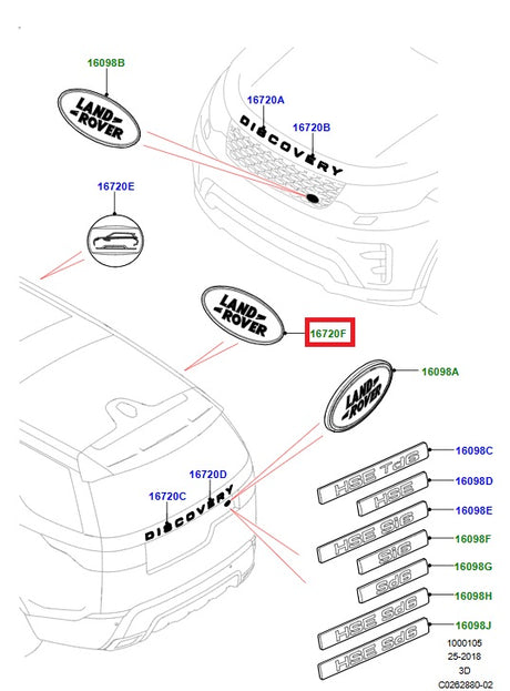 Name Plate  RH And LH - Black/Silver - GENUINE LAND ROVER