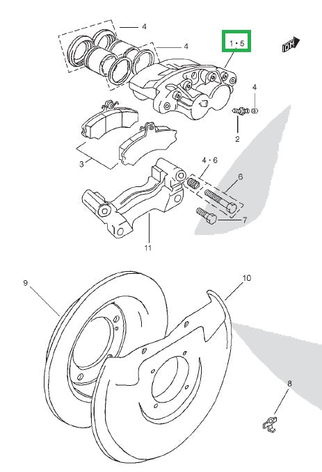 Brake Caliper - Front - Left Side - SANTANA