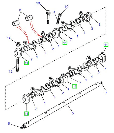 Clamp Rocker Shaft